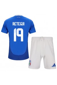 Italië Mateo Retegui #19 Babytruitje Thuis tenue Kind EK 2024 Korte Mouw (+ Korte broeken)